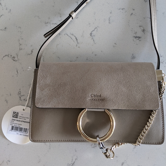 CHLOE Small Faye Leather And Suede Crossbody Bag - Picture 8 of 8